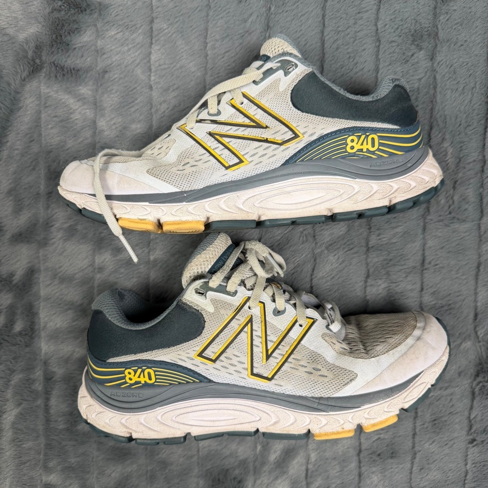 New Balance 840 v5 Womens Running Shoes Grey White Yellow W840LA5 Size 9